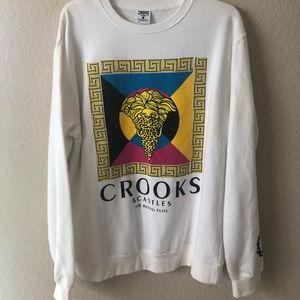 Men’s Crook & Castles White Sweatshirt